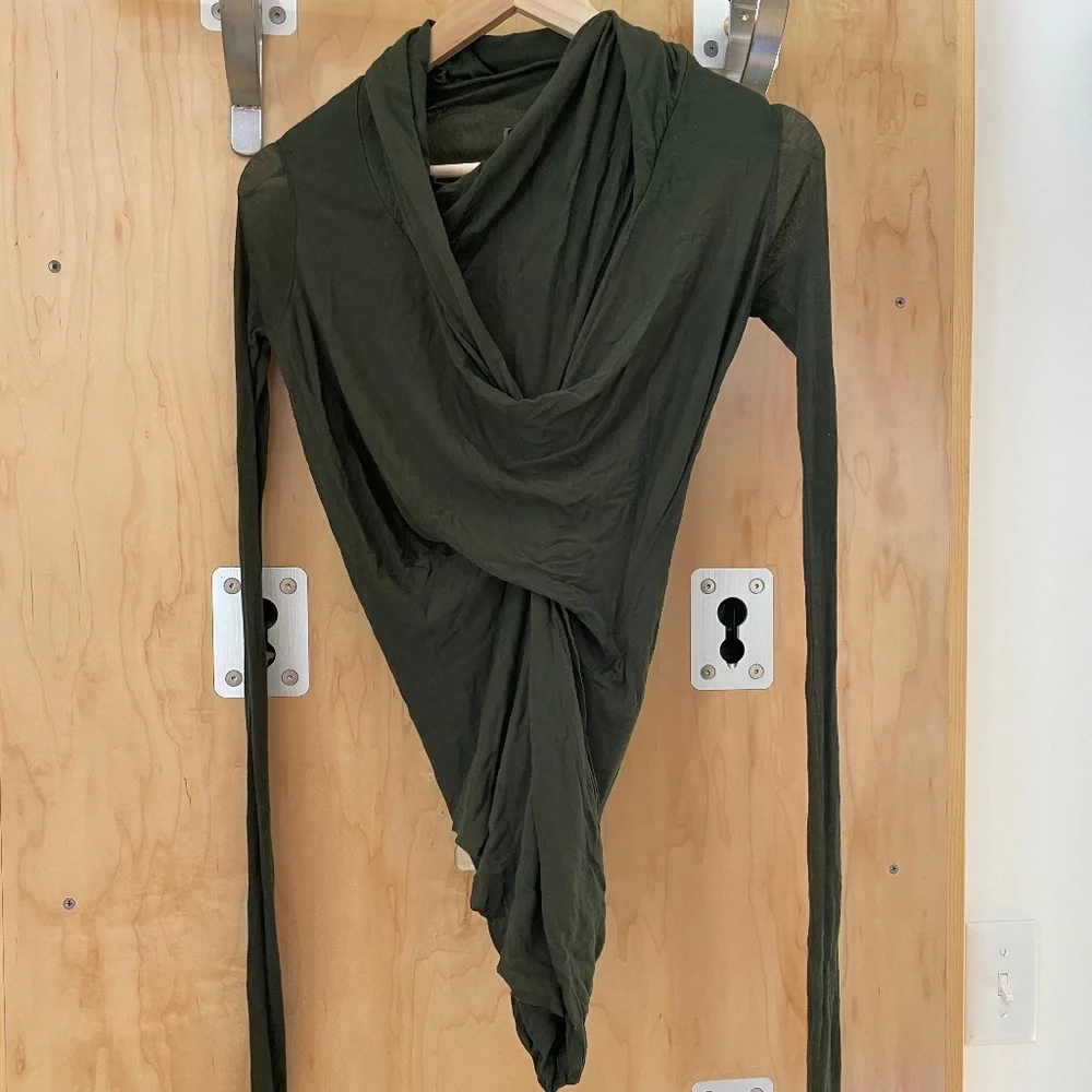 Rick Owens Lilies long sleeve draped top NWT 38IT, US2 - Picture 2 of 8